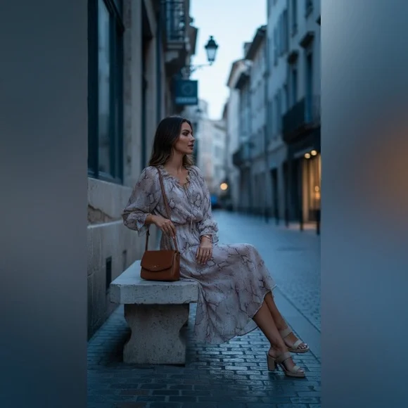 Elie Tahari Snake Print Maxi Dress NWT Smocked Waist Resort Sz 2 - Picture 2 of 11